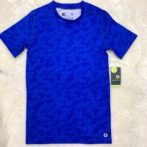 Xersion Quick-Dri Compression Shirt Boys Large 14/16 Blue Camo NWT